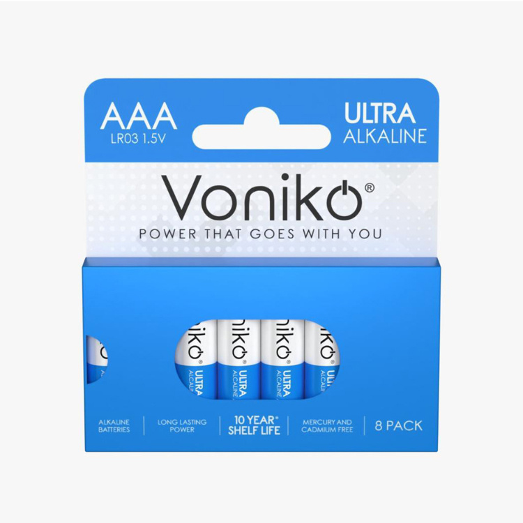 باتری نیم قلمی ونیکو مدل LR03 PAPERBOX بسته 8 عددی باتری نیم قلمی ونیکو مدل LR03 PAPERBOX بسته 8 عددی