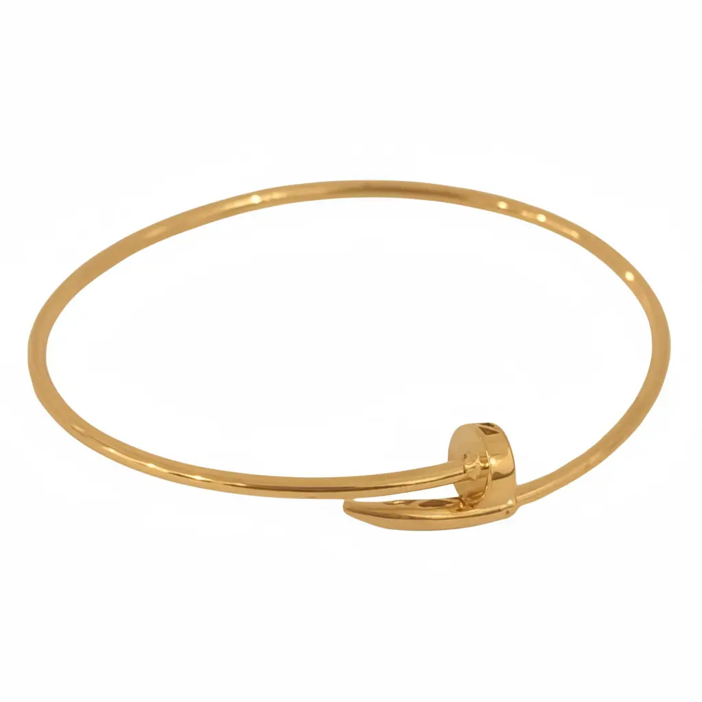 نیم ست طلا 18 عیار زنانه انگشتر دستبند بنگل RS میخی فری سایز