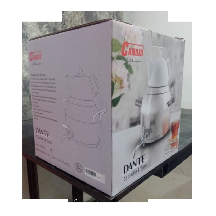 کتری و قوری کاندید مدل دانته گنجایش کتری 5 لیتر گنجایش قوری 0.5 لیتر