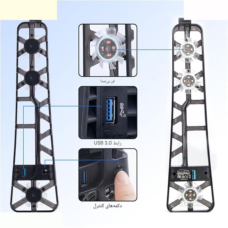 فن خنک کننده پلی استیشن 5 پرو دابی مدل TP5-35153S RGB فن خنک کننده پلی استیشن 5 پرو دابی مدل TP5-35153S RGB