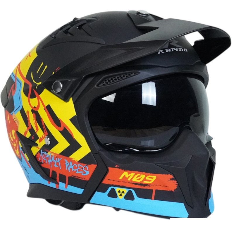 کلاه کاسکت فک جداشونده راپیدو مدل 890+ mt09 danger