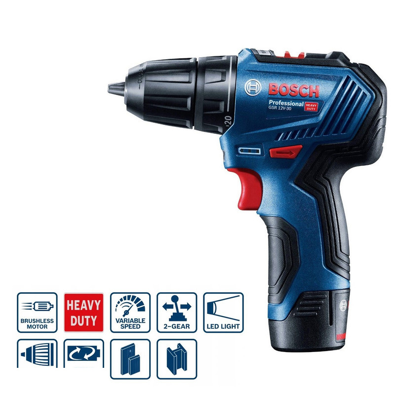 دریل پیچ گوشتی شارژی بوش مدل GSR 12V-30