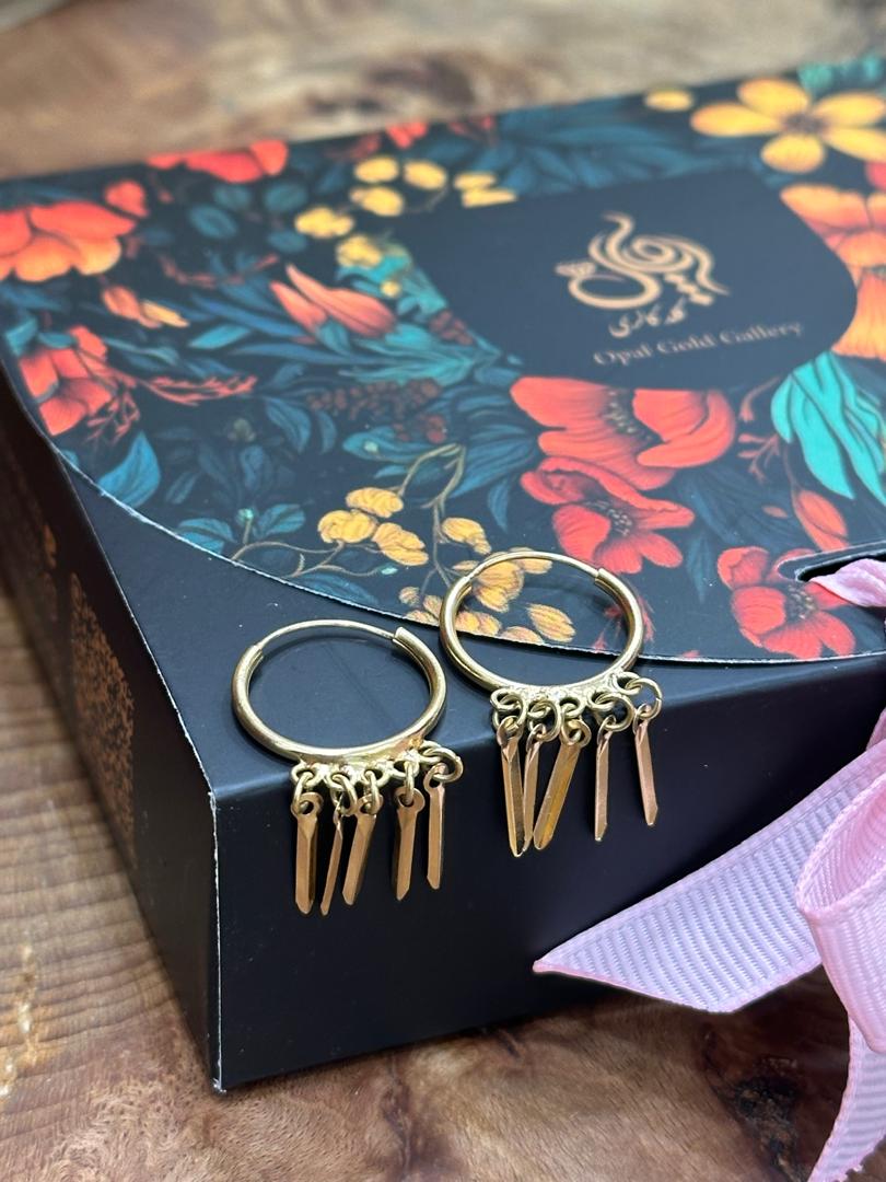 گوشواره طلا 18عیار اپال گلد مدل کلیپسی آویزی گوشواره طلا 18عیار اپال گلد مدل کلیپسی آویزی