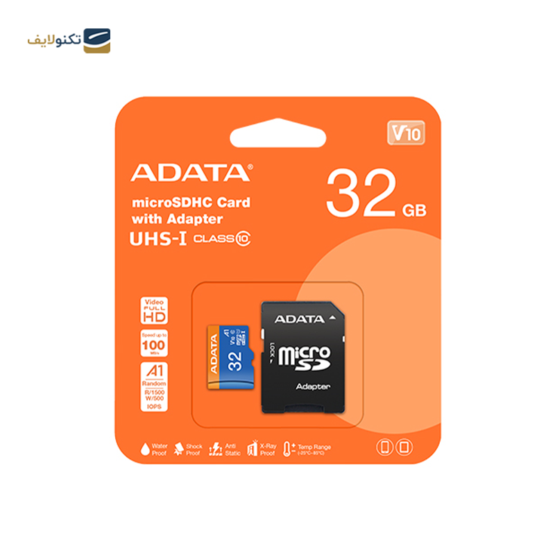 gallery-کارت حافظه microSDXC ای دیتا مدل Premier V10 A1 کلاس 10 استاندارد UHS-I سرعت 100MBps ظرفیت 64 گیگابایت به همراه آداپتور copy.png