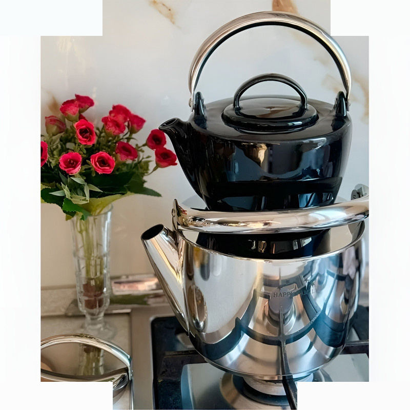 ست کتری و قوری هپی فمیلی مدل B گنجایش کتری 2.5 لیتر گنجایش قوری 1 لیتر