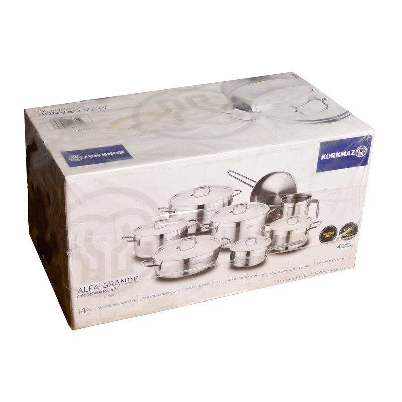 سرویس قابلمه و تابه 14 پارچه کرکماز مدل آلفا گرند کد 1089