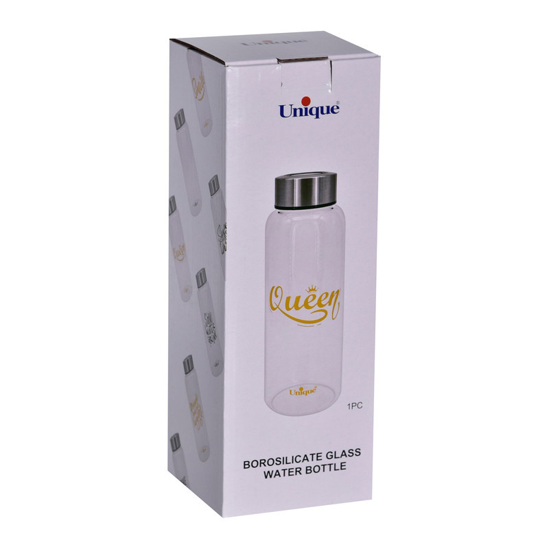 بطری شیشه ای یونیک طرح queen کد 3052 بطری شیشه ای یونیک طرح queen کد 3052