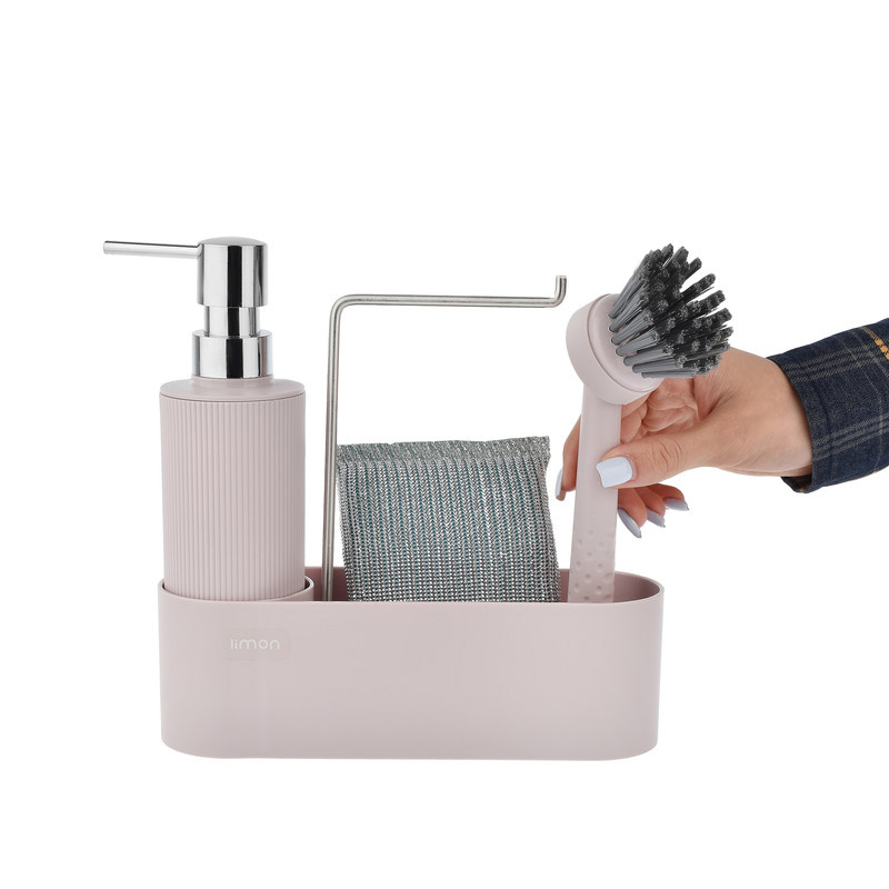 مخزن مایع ظرفشویی لیمون کد RM2124 به همراه استند و فرچه مخزن مایع ظرفشویی لیمون کد RM2124 به همراه استند و فرچه