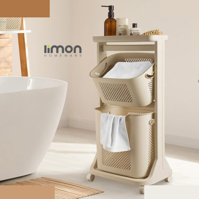 سبد رخت چرک لیمون مدل 2 طبقه کد RM48