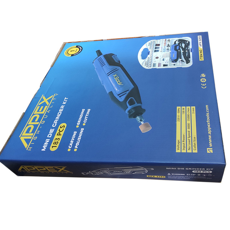 فرز انگشتی مینیاتوری اپکس مدل SMT-MINI DIE GRINDERKIT--APX-3283-183pcs مجموعه 183 عددی