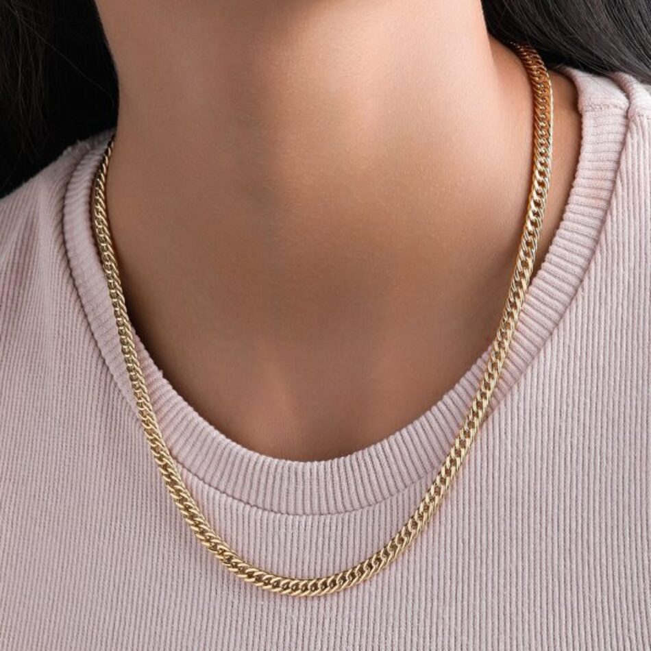 زنجیر طلا 18 عیار زنانه کارتیر کد 545 گرم سایز 50 زنجیر طلا 18 عیار زنانه کارتیر کد 545 گرم سایز 50