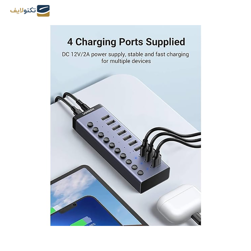 gallery-هاب USB 3.0 یوگرین 7 پورت مدل CM481 90307 آداپتور UK copy.png