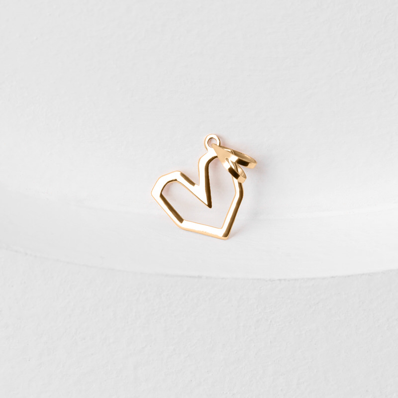 پلاک طرح قلب جذاب طلا 18 عیار