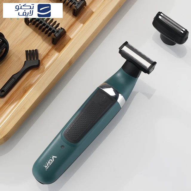 ست ماشین اصلاح موی صورت و بدن وی جی ار مدل 393، اصلاح به صورت فویلی، ضد آب، ضد حساسیت، تکنولوژی اصلاح به صورت برش مستقیم، مدت زمان شارژ 90 دقیقه و مدت زمان استفاده پس از شارژ 90 دقیقه