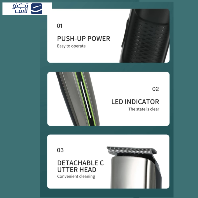 ماشین اصلاح موی سر و صورت وی جی ار مدل V-008