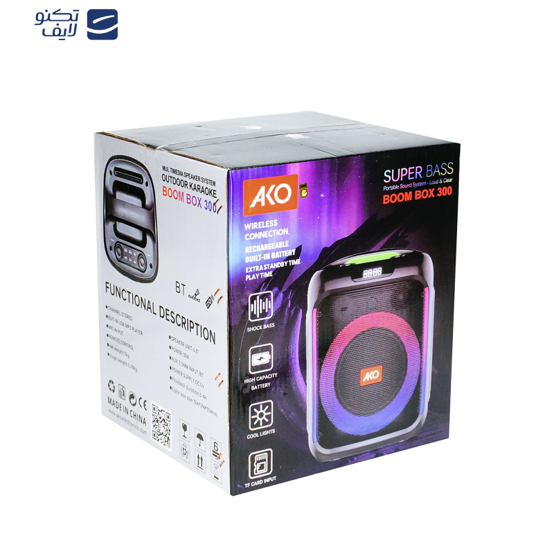 اسپیکر بلوتوثی قابل حمل آکو مدل Boom Box 300