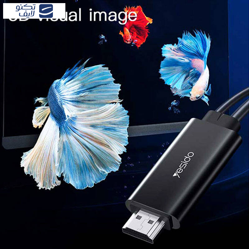 کابل تبدیل USB-C به HDMI / USB یسیدو مدل HM03 طول 1.8 متر