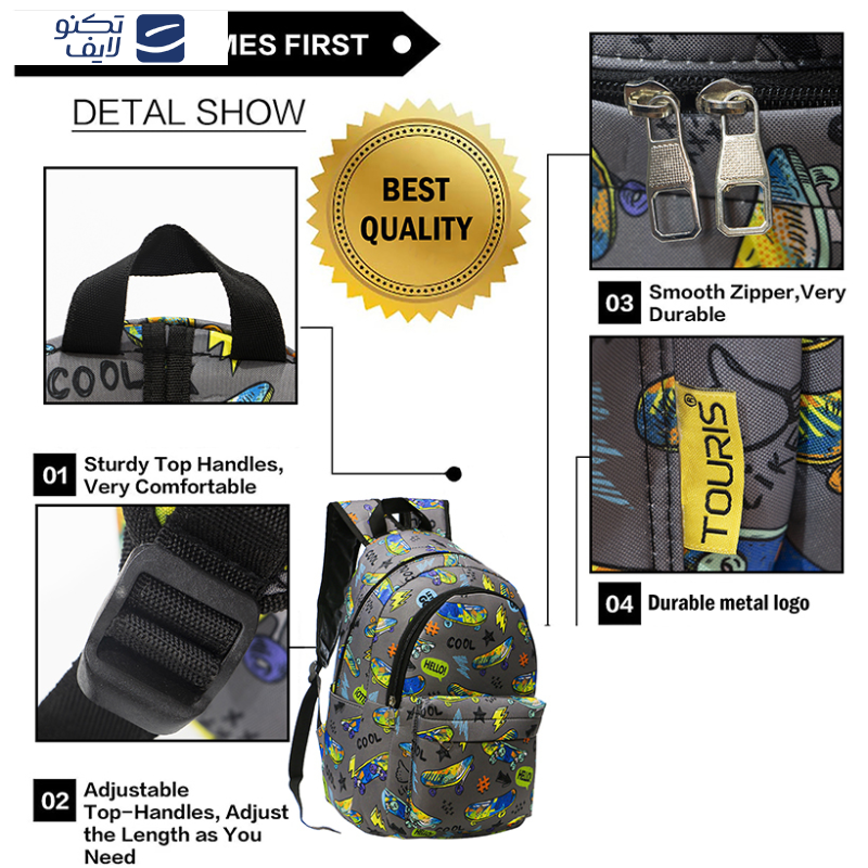 کوله پشتی پسرانه توریث مدل DD-150003