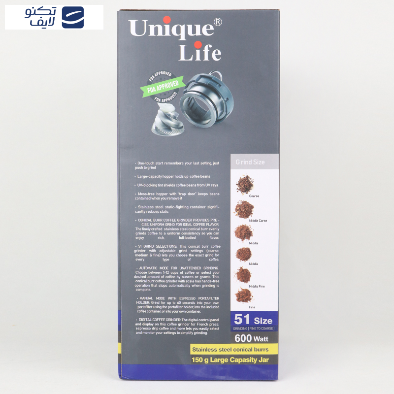 آسیاب قهوه یونیک لایف مدل UL-CG019S