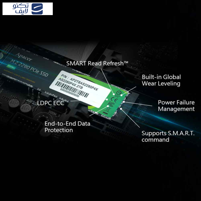 اس اس دی اینترنال اپیسر مدل M.2 AS2280P4X ظرفیت 256 گیگابایت