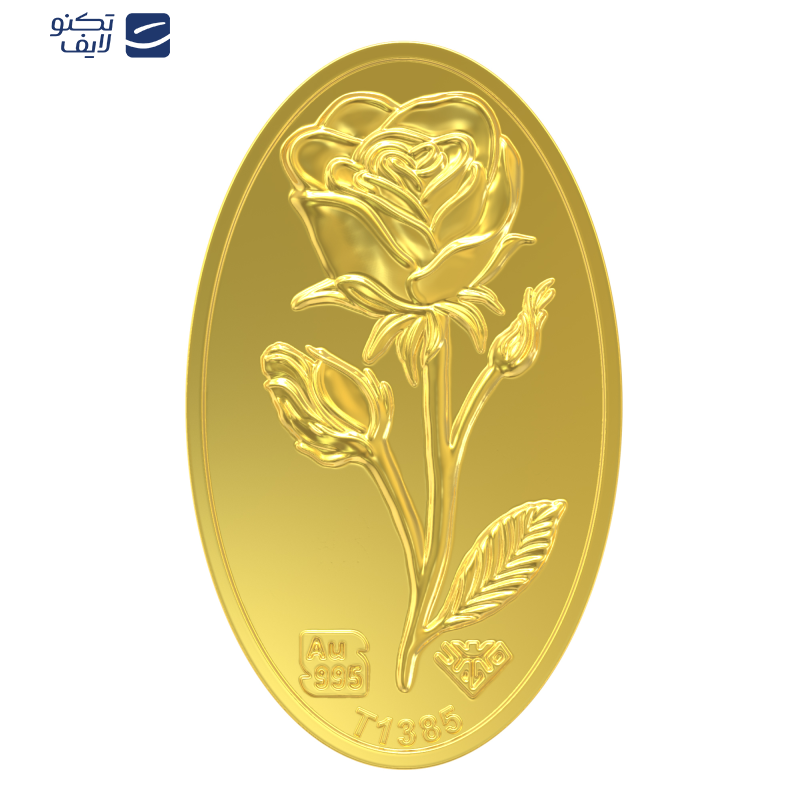 شمش طلا 24 عیار طلای محمد طرح گل رز کد 500