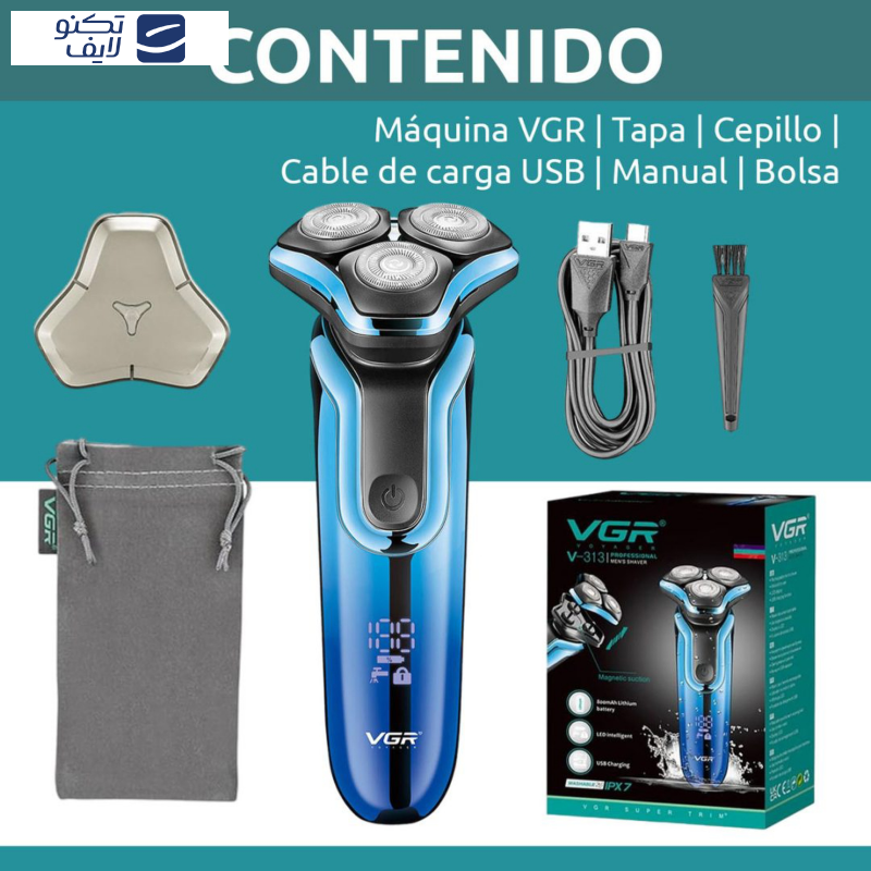 ست ماشین اصلاح موی صورت و بدن شارژی وی جی ار مدل V313