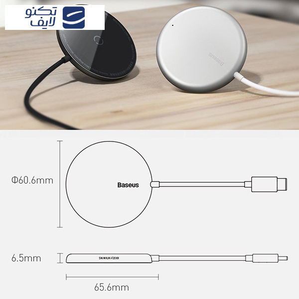 شارژر بی سیم باسئوس مدل Simple Mini Magnetic Wireless Charger WX01-JKF