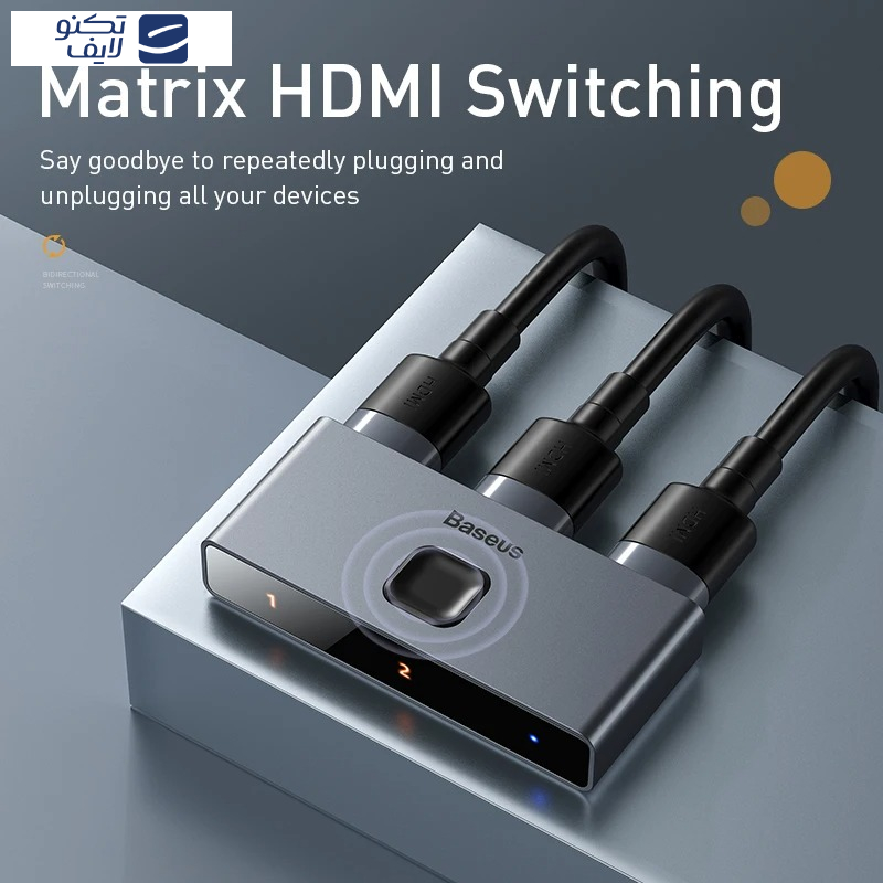 سوئیچ 1 به 2 HDMI بیسوس مدل HUBC0G 