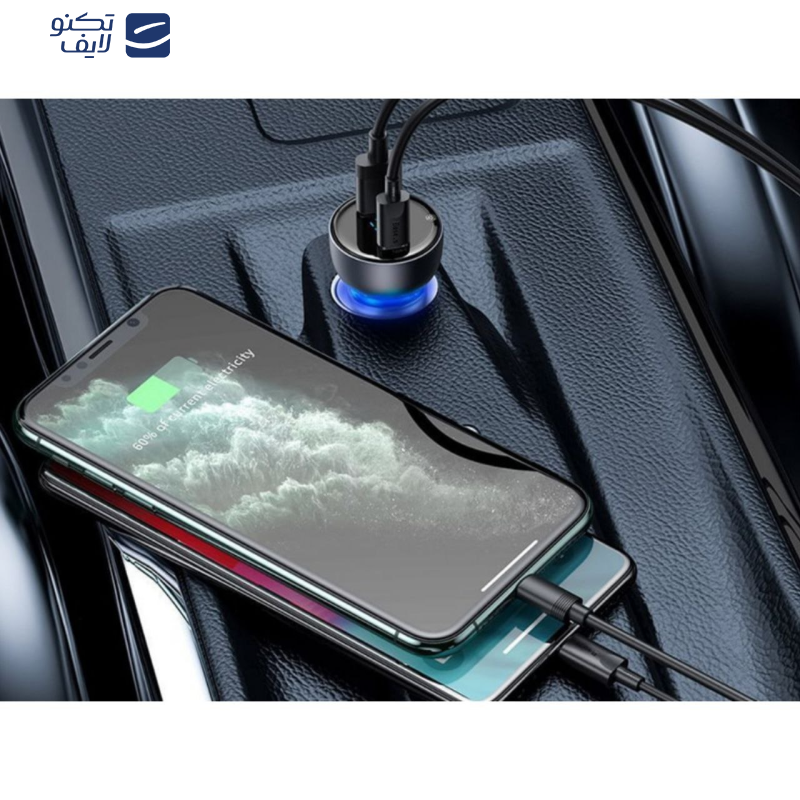 شارژر فندکی 65 وات باسئوس مدل Dual Quick Charger-65W