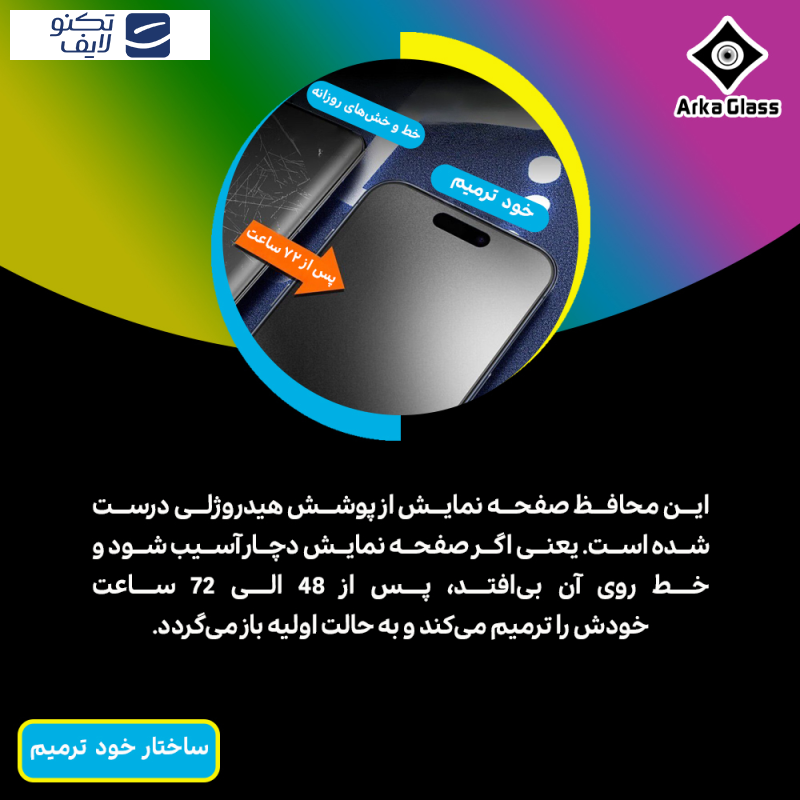 محافظ صفحه نمایش حریم شخصی آرکا گلس مدل Tough مناسب برای گوشی موبایل آنر X9c