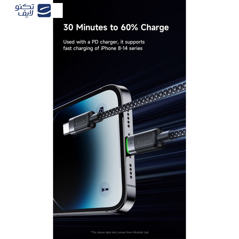 کابل تبدیل USB-C به لایتنینگ مک دودو مدل CA-2010 طول 1.2 متر