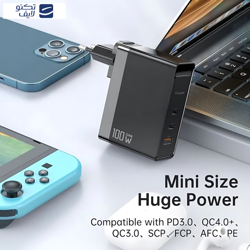 شارژر دیواری 100 وات مک دودو مدل CH-8105 Pro به همراه کابل تبدیل USB-C