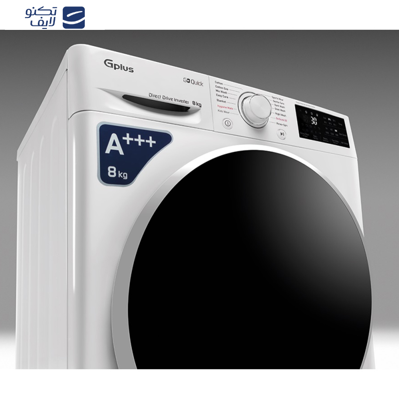 ماشین لباسشویی اتوماتیک جی پلاس مدل GWM-P87W ظرفیت 8 کیلوگرم