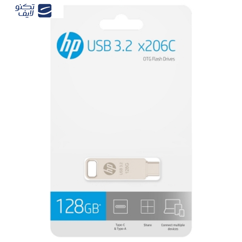 فلش مموری اچ‌ پی  مدل x206c ظرفیت 128 گیگابایت