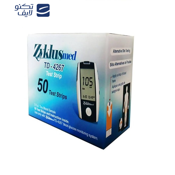دستگاه تست قند خون زیکلاس مد مدل TD-4267 به همراه نوار تست قند خون مدل 05 مجموعه 6 عددی