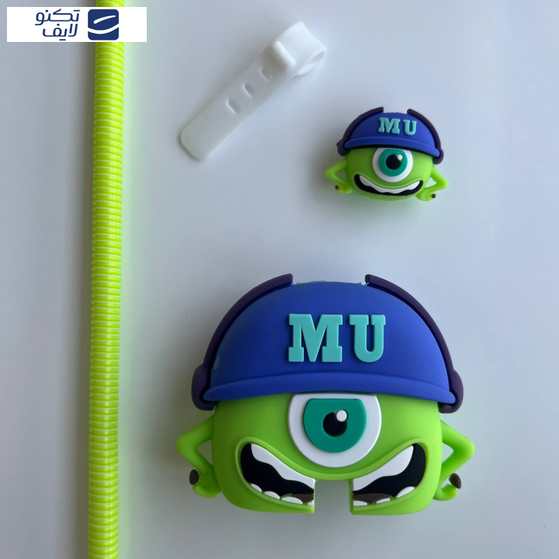 محافظ کابل طرح فانتزی مدل مایک به همراه محافظ شارژر دیواری مجموعه 4 عددی