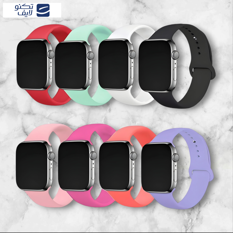 بند مدل سیلیکونی طرح Simple مناسب برای اپل واچ سایز 38/40/41 میلی متری