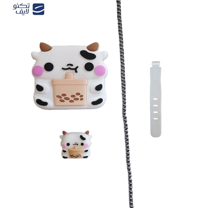 محافظ کابل طرح فانتزی مدل فانتزی کد 209 به همراه محافظ شارژر دیواری مجموعه 4 عددی