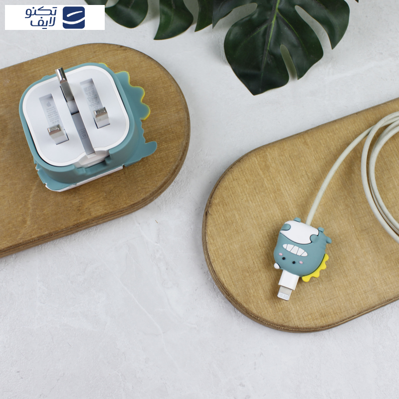 محافظ کابل و شارژر وال کیس طرح دایناسور خندان مناسب برای شارژر 20W اپل