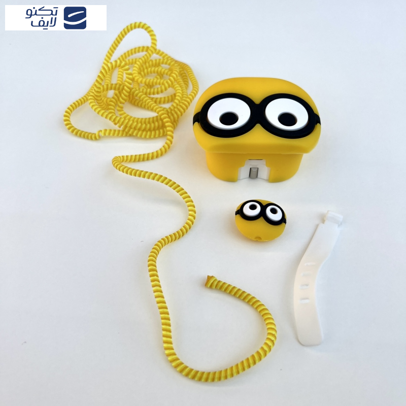 کاور مدل محافظ کابل و شارژر طرح مینیون‌ مجموعه ۴ عددی مناسب برای شارژر 20W اپل