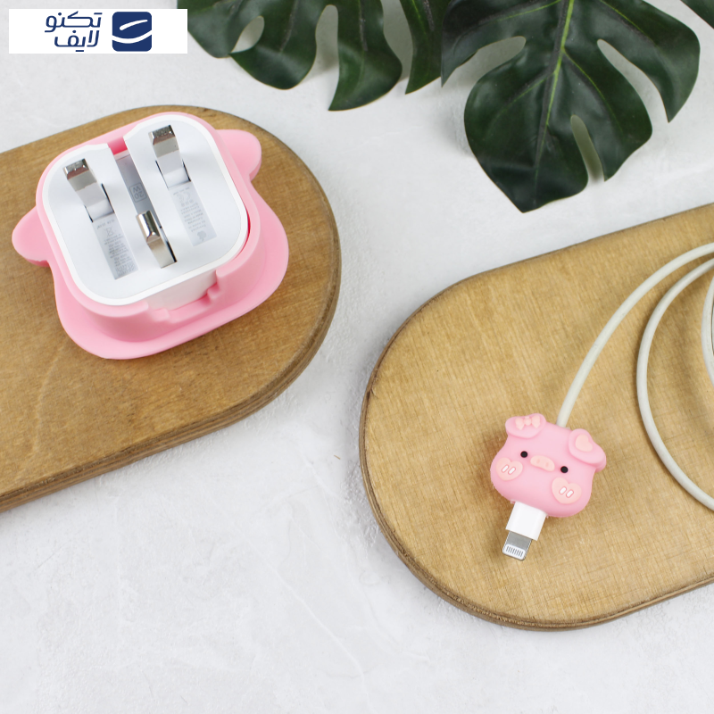 محافظ کابل و شارژر وال کیس طرح Pig مناسب برای شارژر 20W اپل