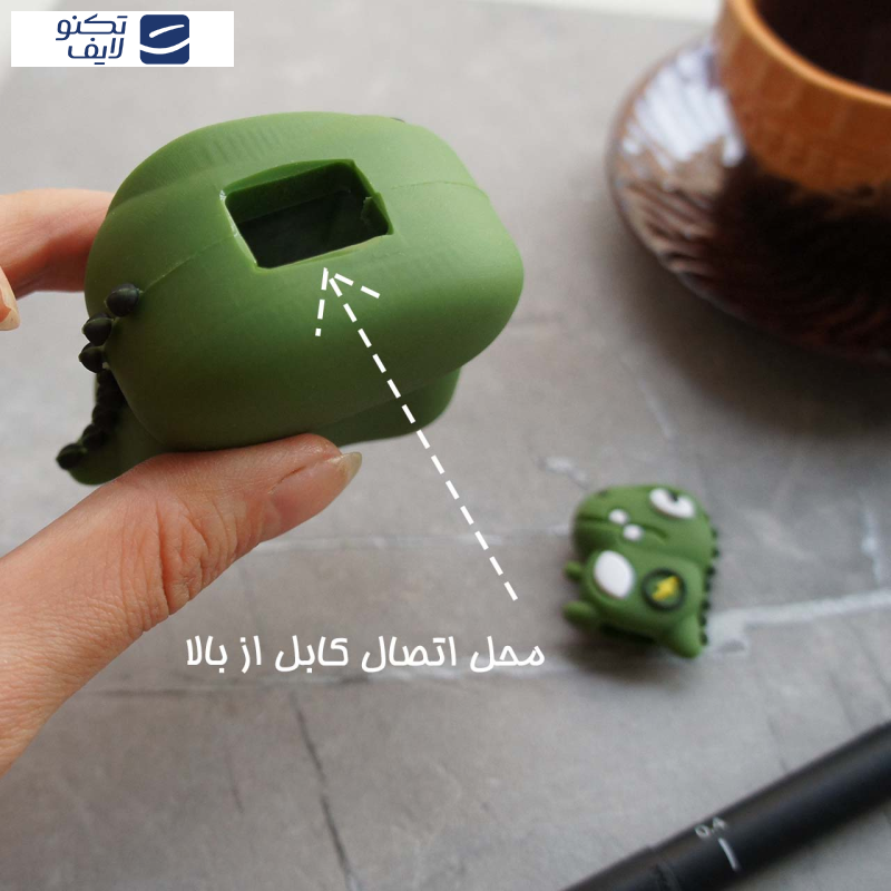 محافظ کابل مدل Cute Dragon-Cover به همراه محافظ شارژر دیواری مجموعه 4 عددی