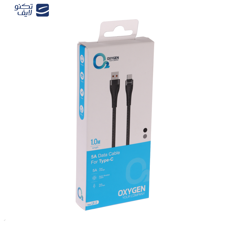 کابل تبدیل USB-A به USB-C اکسیژن مدل LX-3 طول 1 متر
