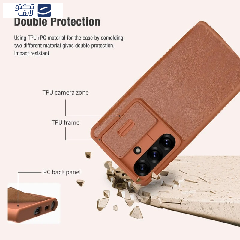 کیف کلاسوری نیلکین مدل Qin Pro مناسب برای گوشی موبایل سامسونگ Galaxy S25 Edge