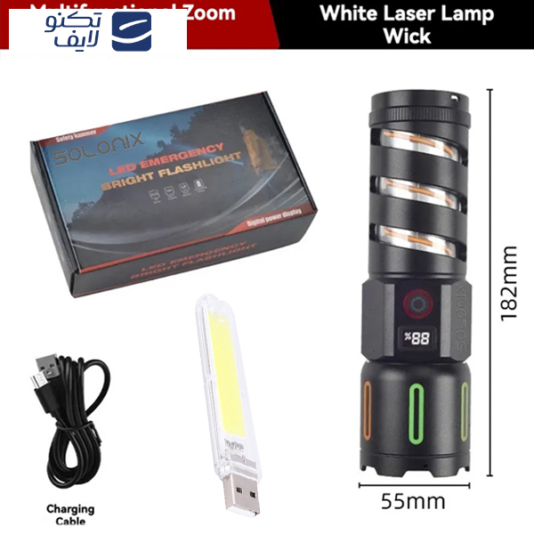 چراغ قوه سولونیکس مدل PL-538 طرح 3 کاره چراغ قوه سولونیکس مدل PL-538 طرح 3 کاره