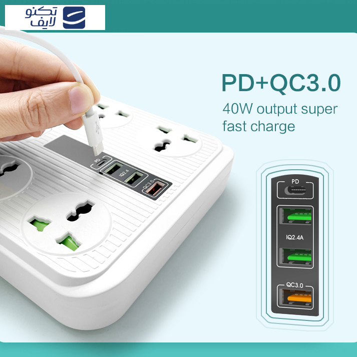 چندراهی برق و محافظ ولتاژ مدل T18