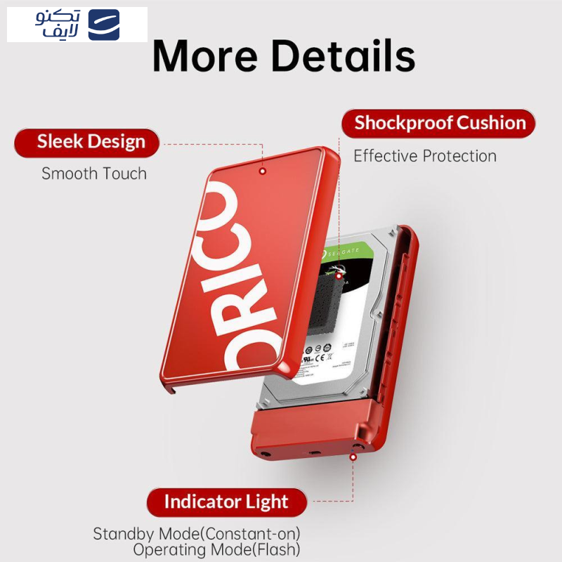 قاب هارد 3.5 اینچ Type-C اوریکو مدل CP35C3 قاب هارد 3.5 اینچ Type-C اوریکو مدل CP35C3