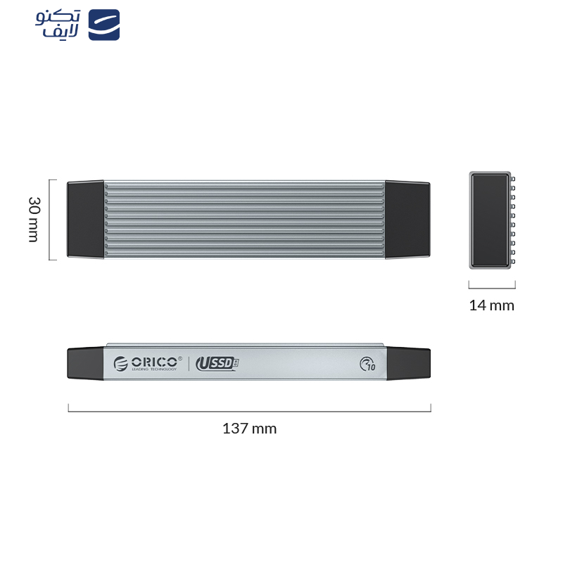 قاب M.2 NVMe/NGFF(SATA) SSD اوریکو مدل M2PJK-C3