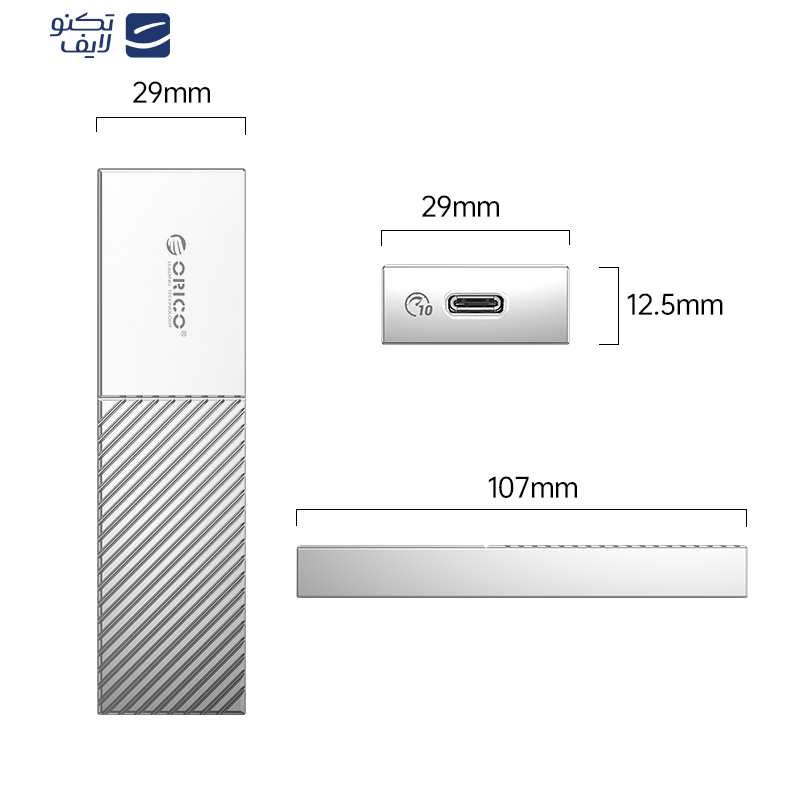 قاب M.2 NVMe/NGFF(SATA) SSD اوریکو مدل FV09C3-G2