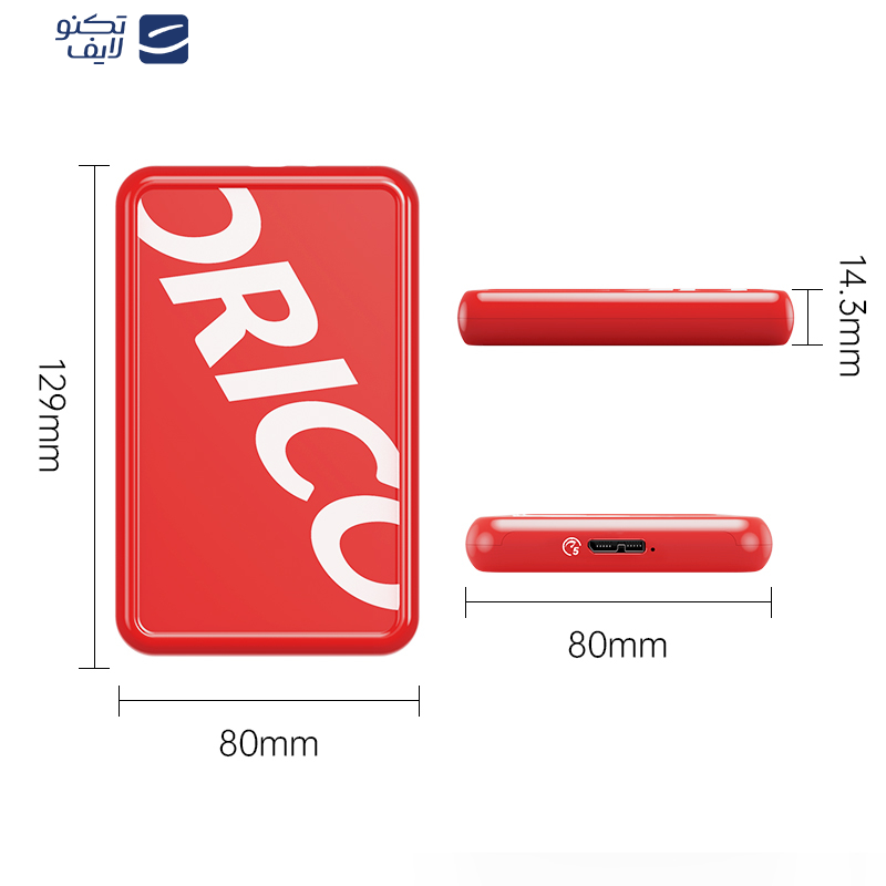باکس SSD قابل حمل USB3.0 اوریکو مدل CP25U3